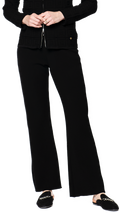 Domenique Milano-Knit Boot Leg Pants; Black