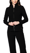 Zoe Square-Detail Knit Jacket ; Black